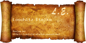 Loschitz Etelka névjegykártya